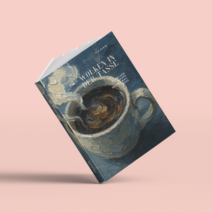 Buchcover-Mockup "Wolken in der Tasse – Briefesammlung" von Autorin Pia Klein – Brief Abo Got My Mail, Briefesammlung kaufen Deutschland, Pia Klein Autorin